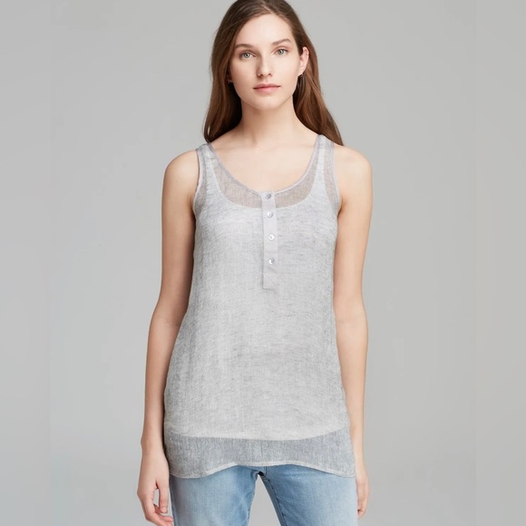 NWT Eileen Fisher Sheer Linen Henley Tunic - Picture 2 of 8